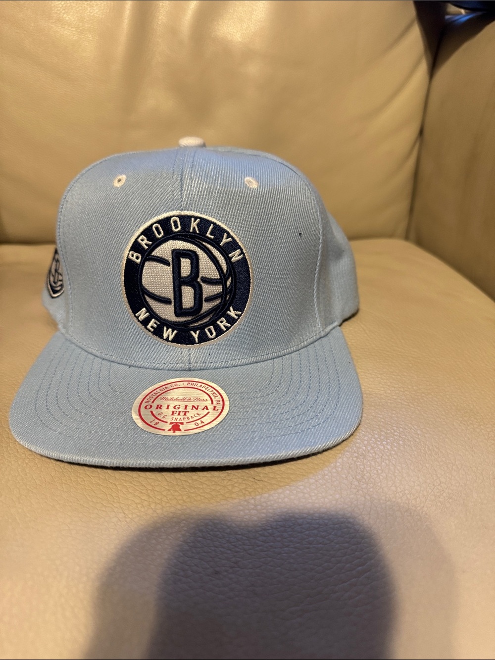 Mitchell & Ness Light Blue and Navy Snapback Hat